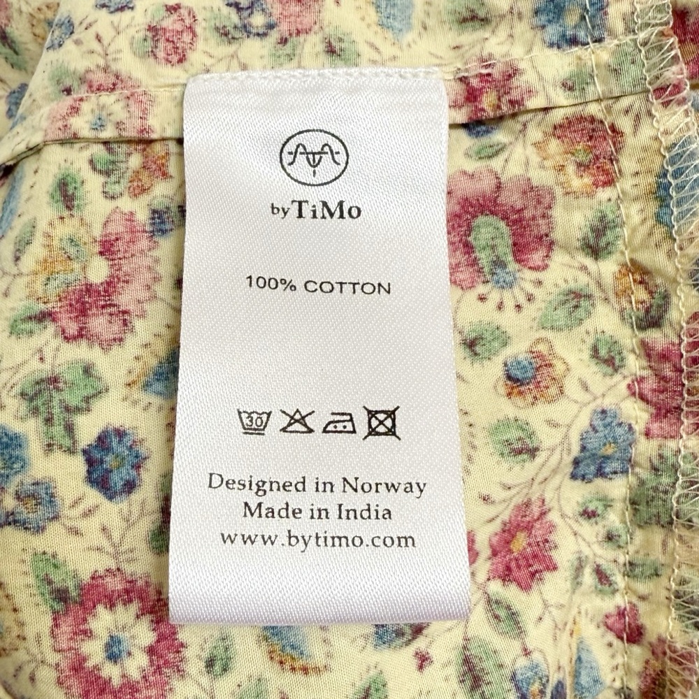 byTiMo cream pink floral print long sleeve button up poplin maxi dress - Picture 12 of 16